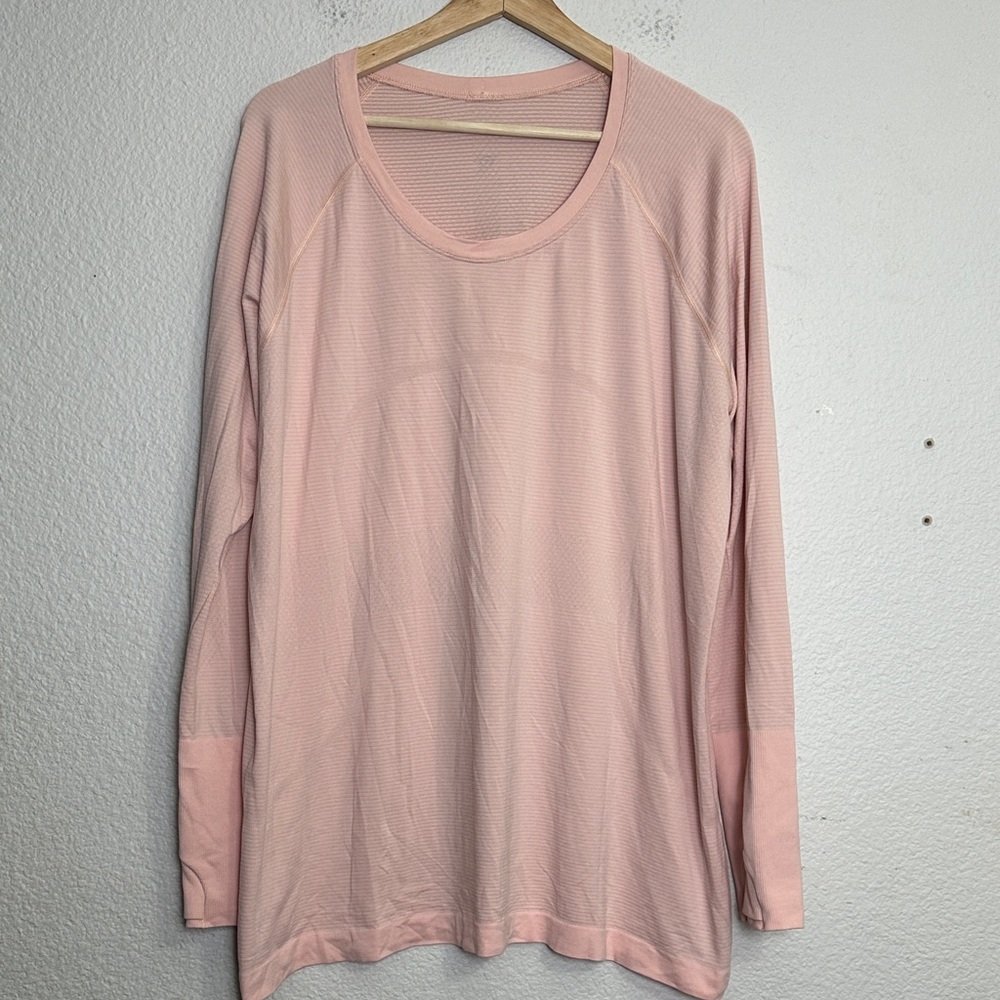 lululemon athletica Long Sleeve Mesh Top in Light Pink